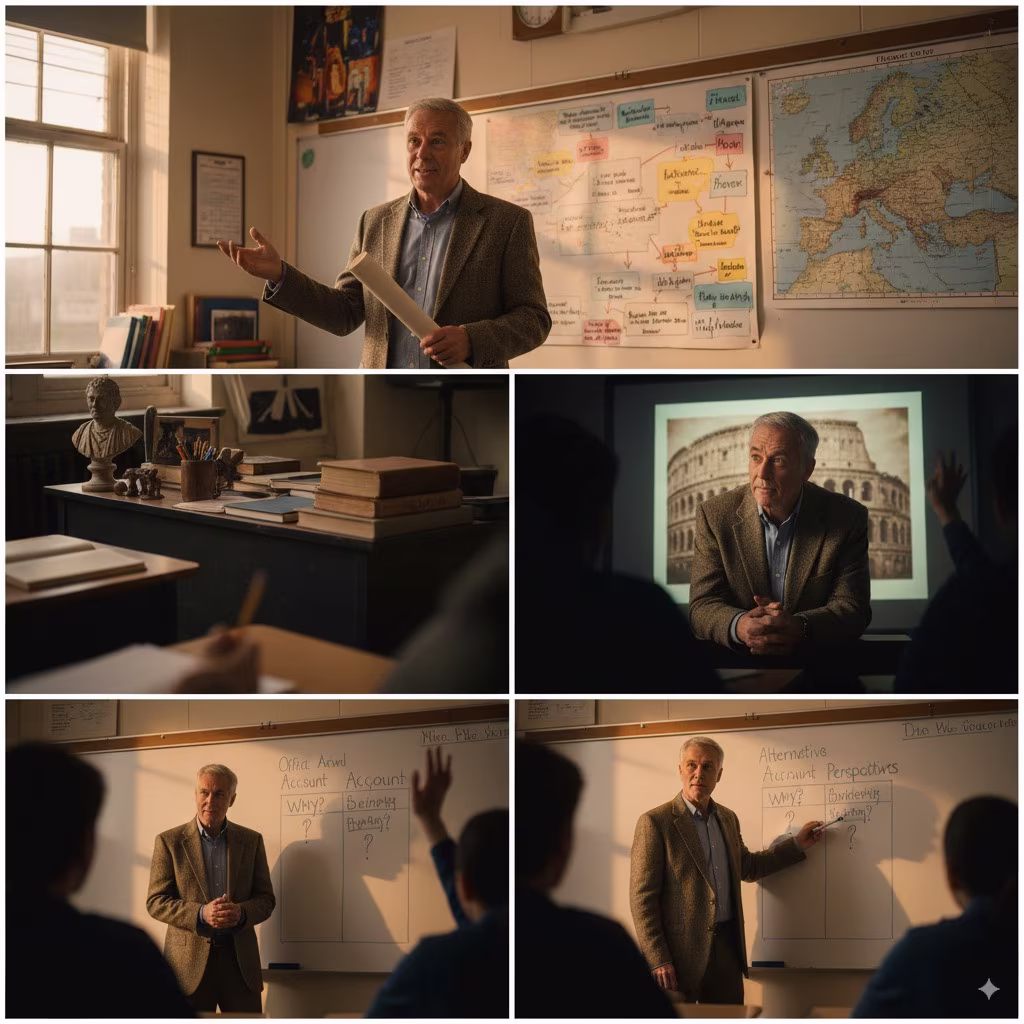 A photo from a high school history teacher called Mr Davies.